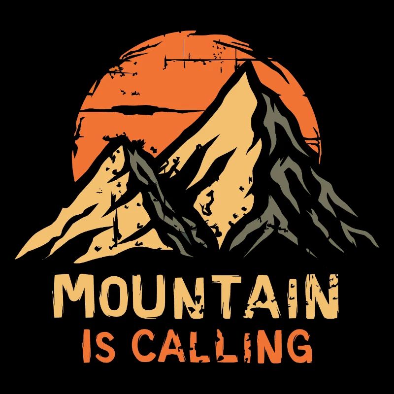 Mountain is calling - mountain hiking retro icon