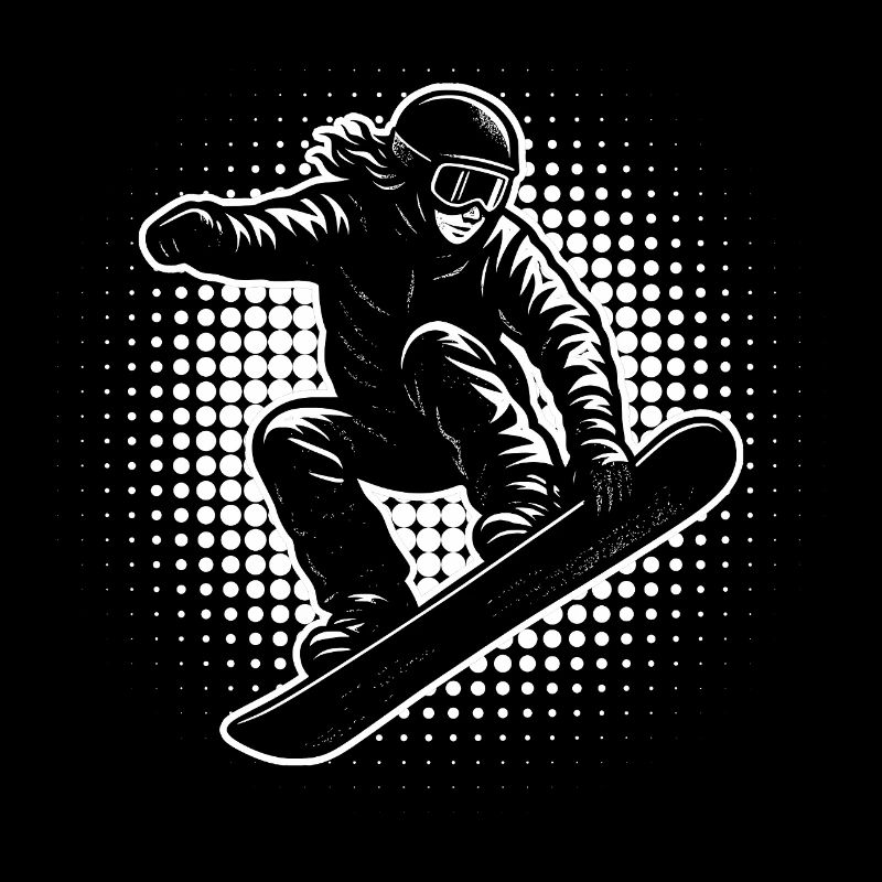 Action en demi-teinte de snowboard