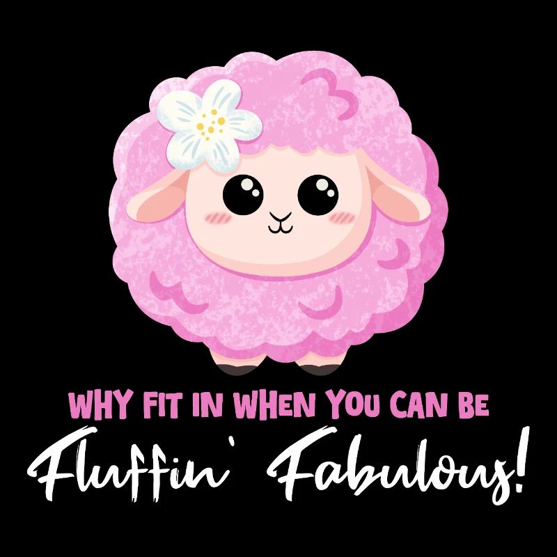 Rosa Schaf mit positivem Spruch - Sei fantastisch!