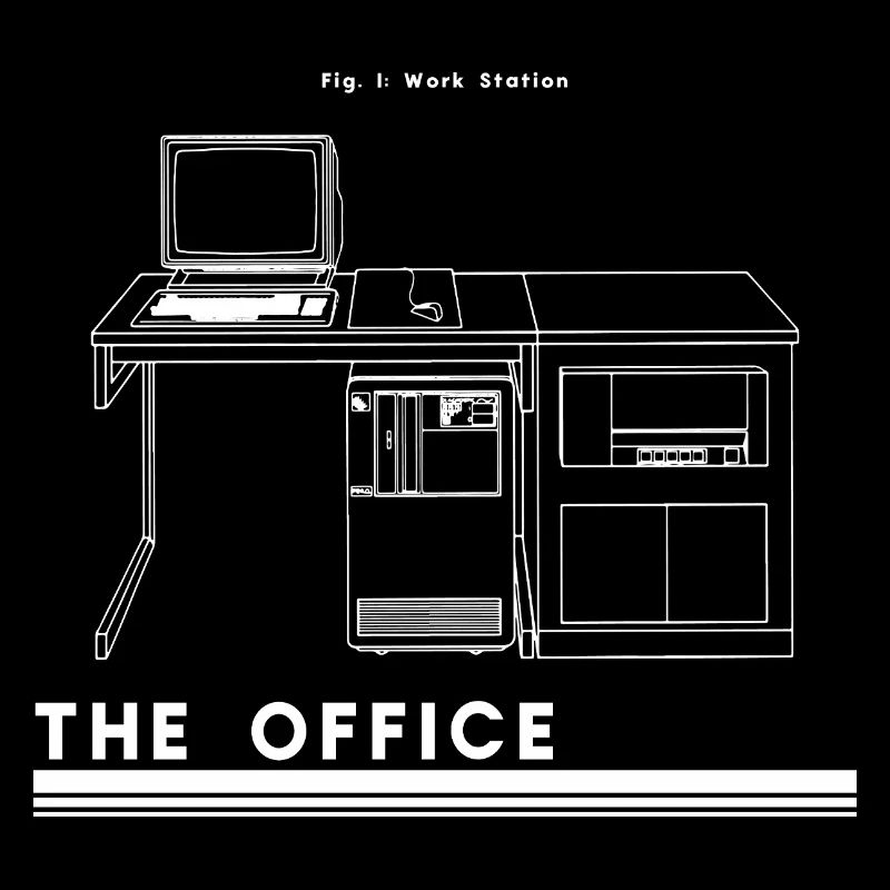Silhouette de bureau rétro
