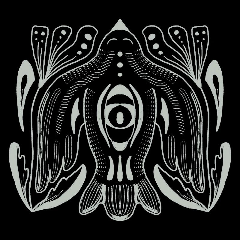 Œil de style mandala avec tentacules