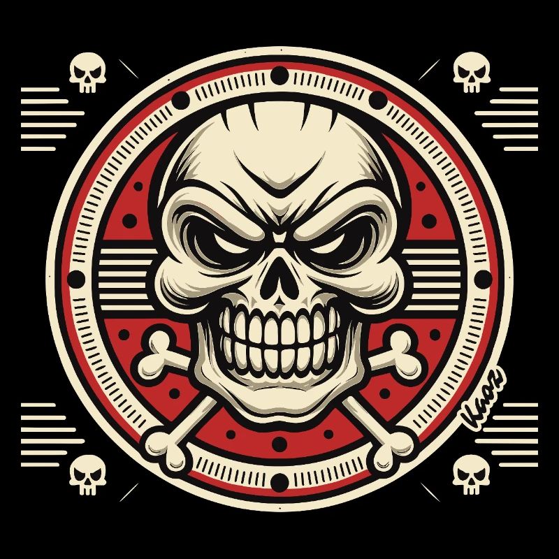 Skull Emblem with Crossed Bones