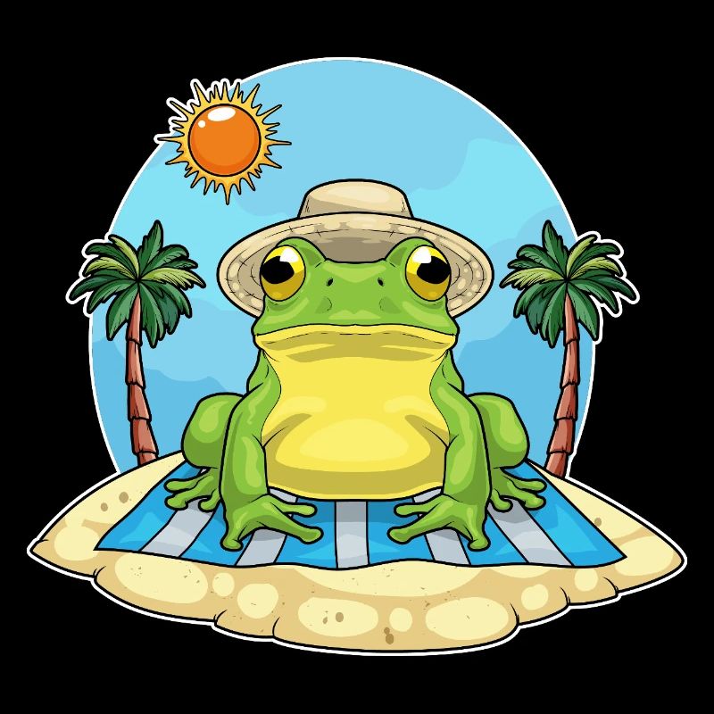 Frog Beach Palm Tree Summer