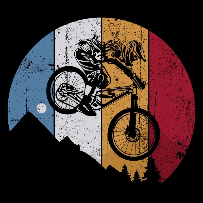 Silhouette VTT double sur les rayures