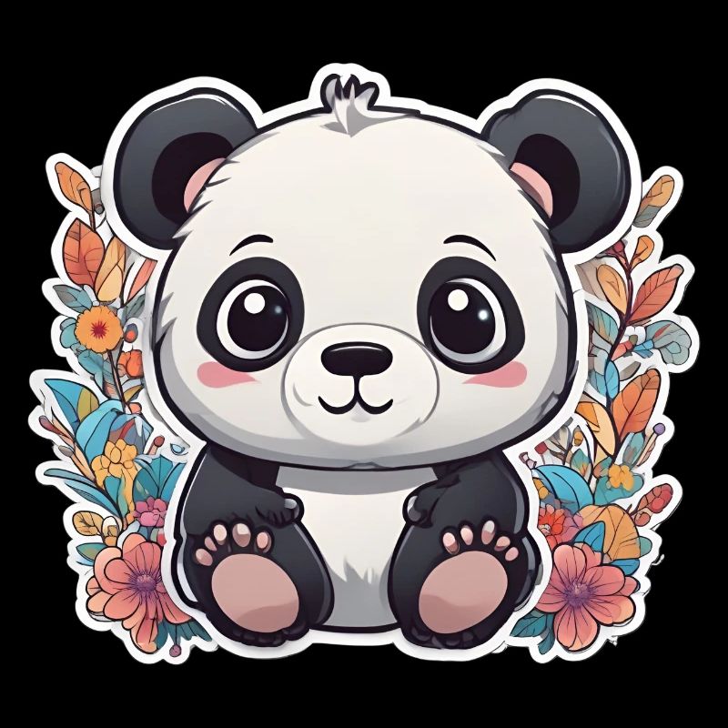 Panda Bear Cub Child in Cute Effervescent Style