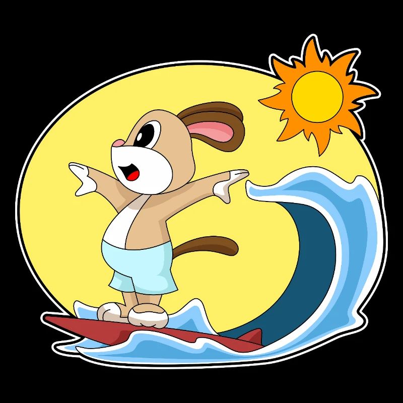 Dog Surfing Surfboard Summer
