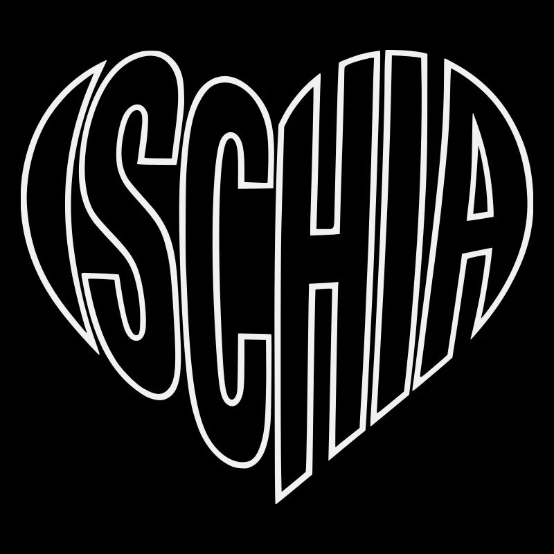 Ischia lettering heart shape