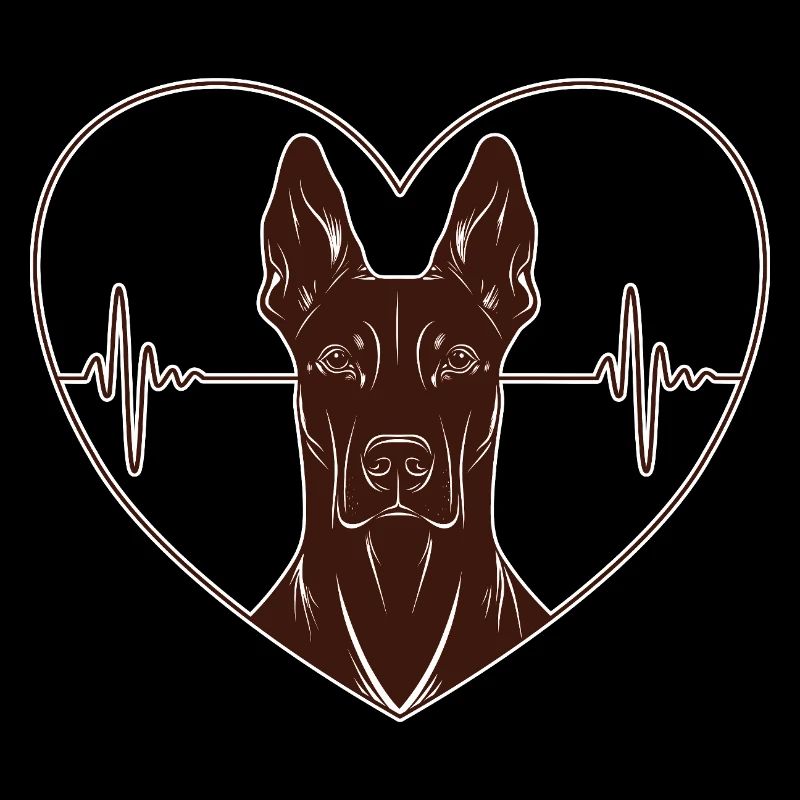 Conception de doberman en forme de cœur – Look rouille