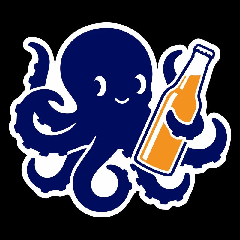Octopus with Beer Bottle Fun Style