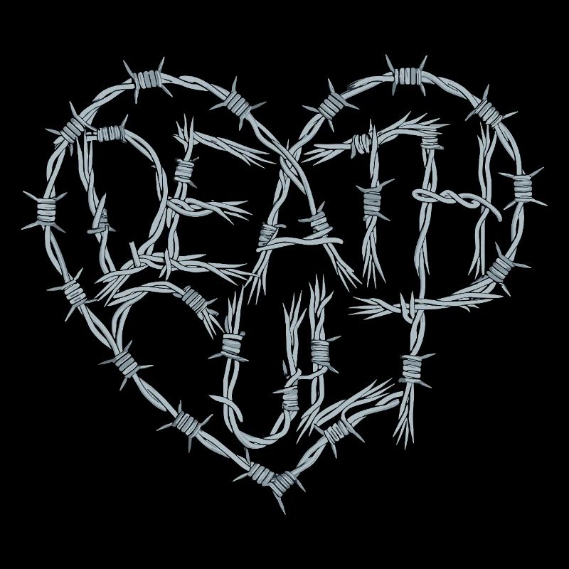  Death Cut Herz aus Stacheldraht Dark Gothic Liebe