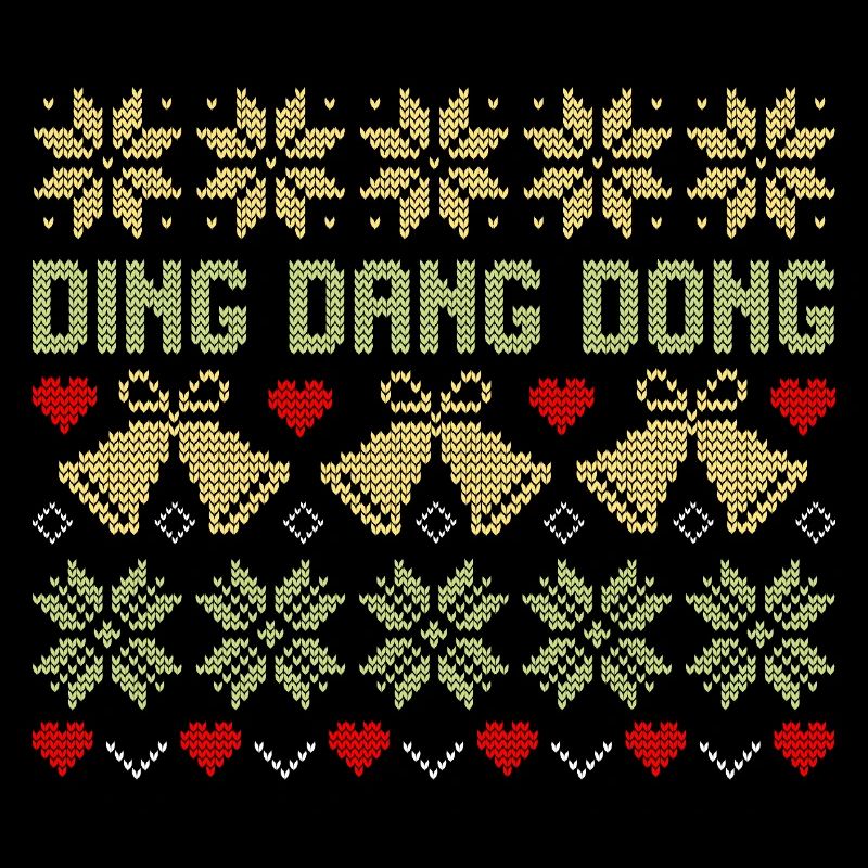 Ugly Christmas Sweater Pattern Snowflake Bell