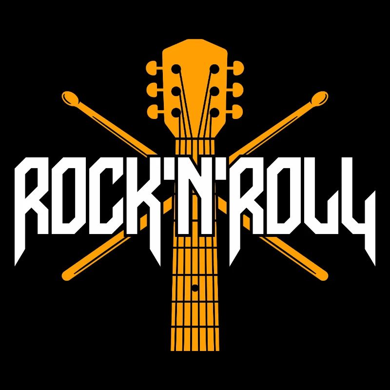 Rock 'N' Roll Guitar and Drumsticks Emblem