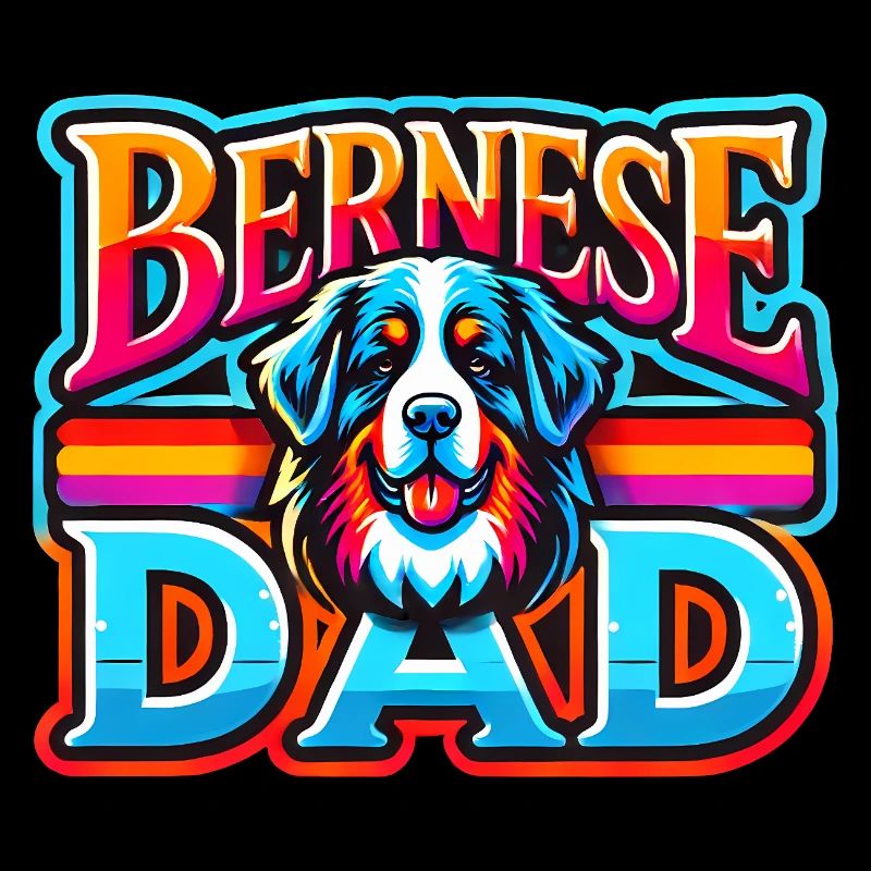 Berner Papa Regenbogen Retro, Hund Vater