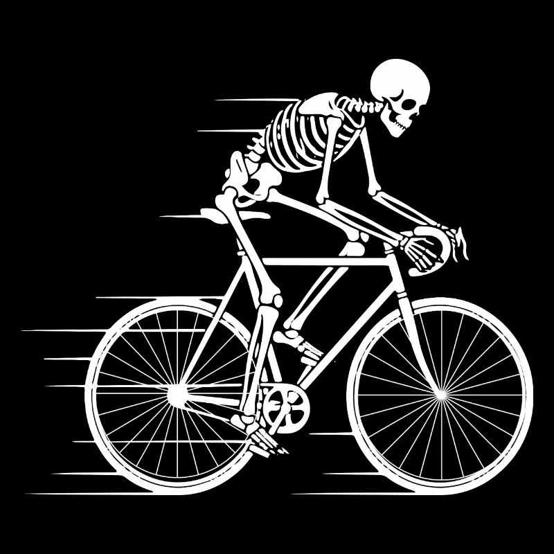 Skeleton-Radfahrer in Bewegung