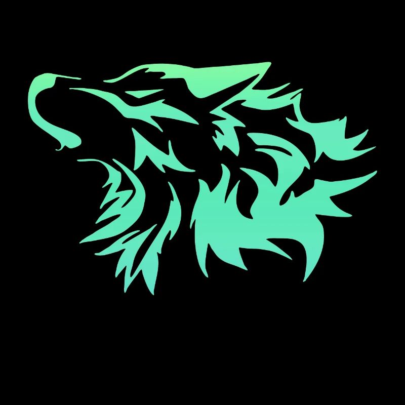 Wolf leuchtend grün