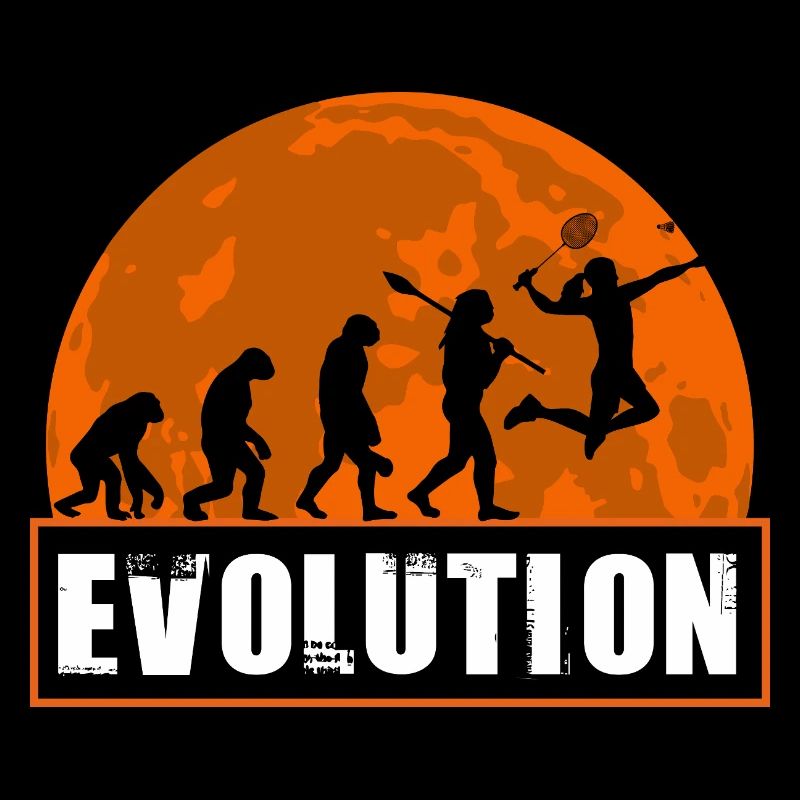 Badminton Evolution Player Smash Racket Sport Art