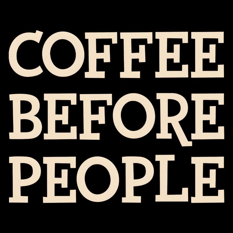 Le café avant les gens Conception typographique