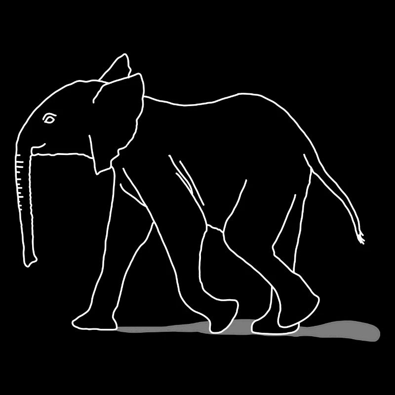 Elephant young, lineart