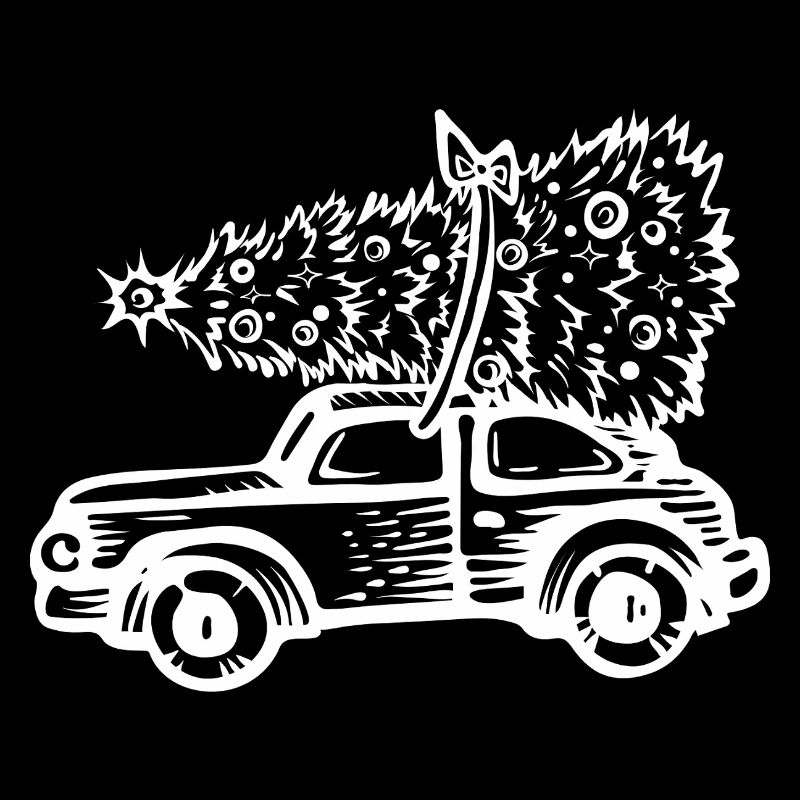 Vintage Auto mit Weihnachtsbaum