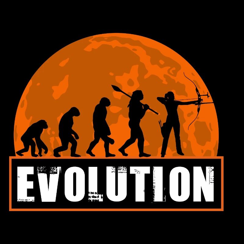 Archery Evolution Hunter Silhouette Retro Vintage