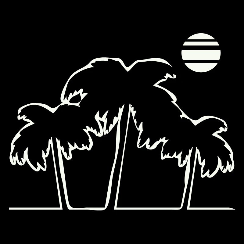 Tropical palm trees in sunset