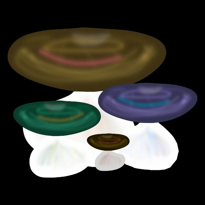 forêt naturelle colorée de champignons