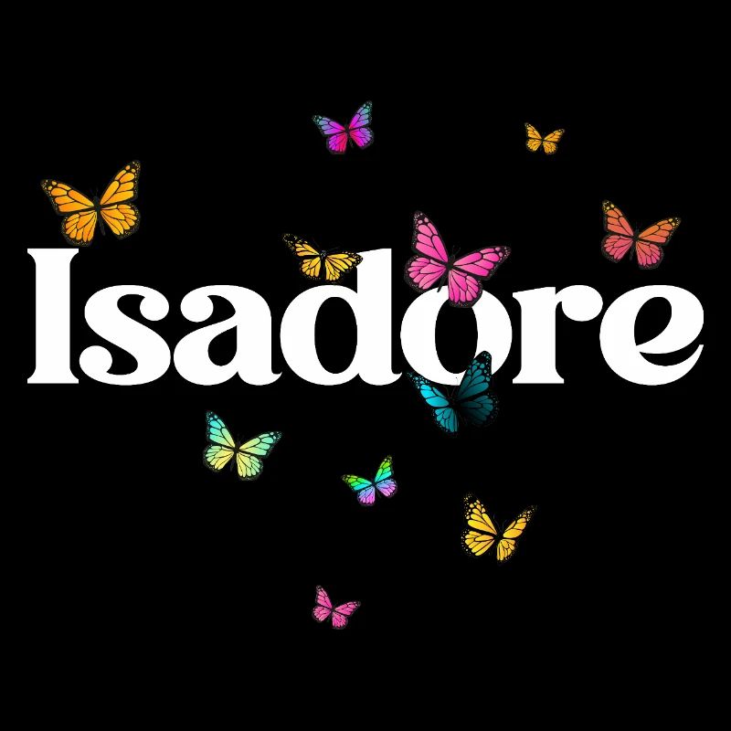 Schöner Mädchenname mit Schmetterlingen ISADORE