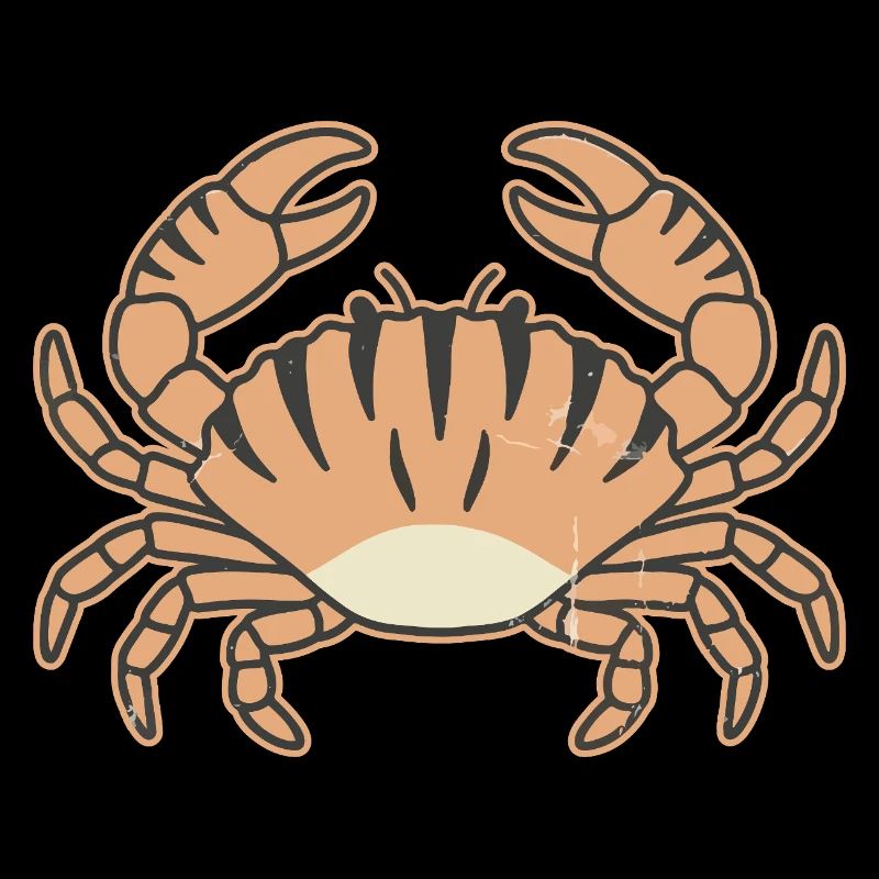 Crabe stylisé à rayures tigrées