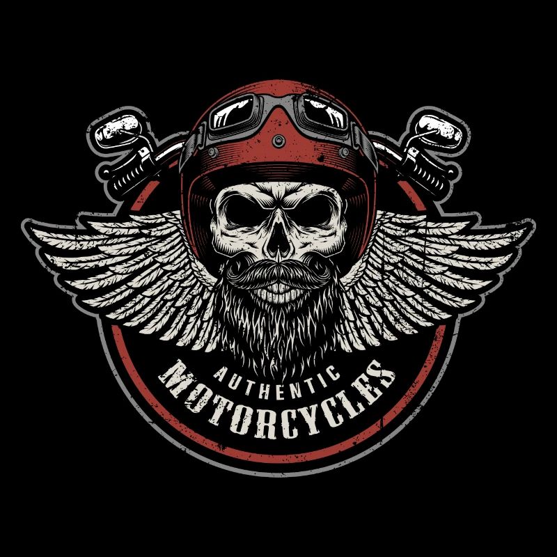 Grim Wings Motorcycle Skull Emblem