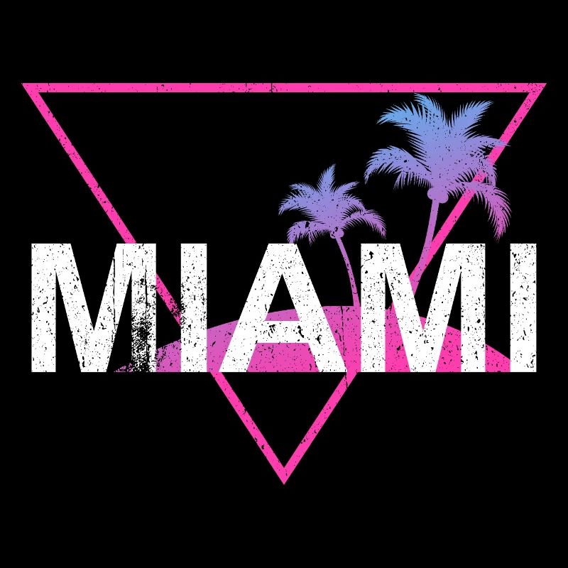Miami Neon Palm Trees Rétro