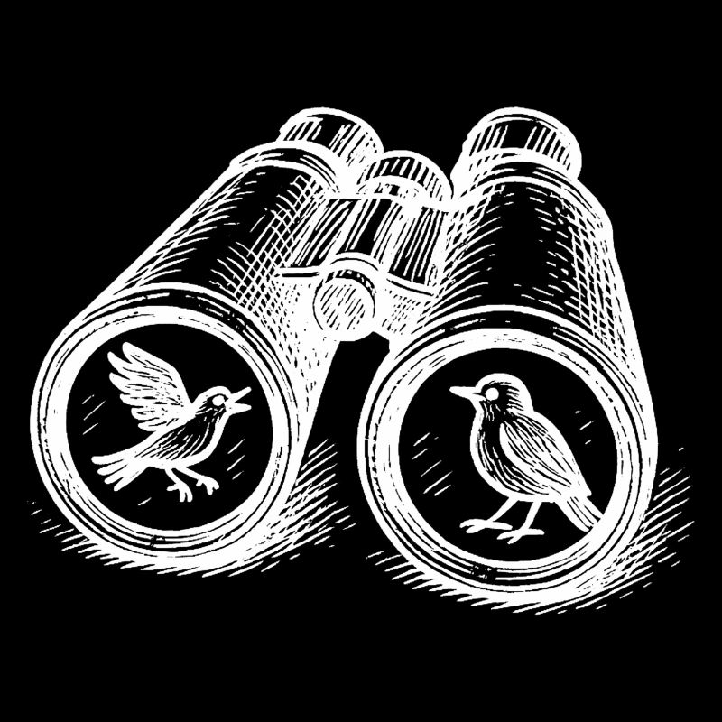 Birdwatching Binocular Vintage Sketch