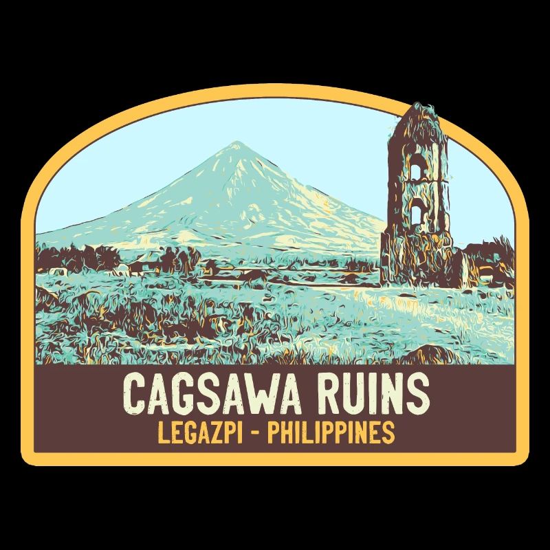 Ruinen von Cagsawa, Vulkan Mayon, Philippinen