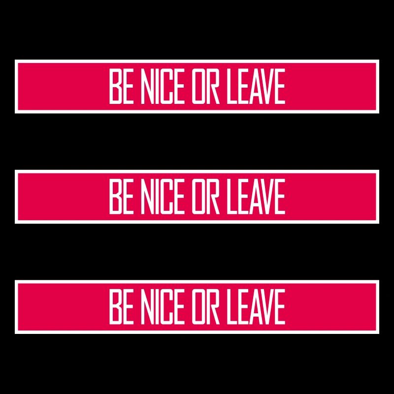 Be Nice Or Leave Funny Statement Attitude Saying