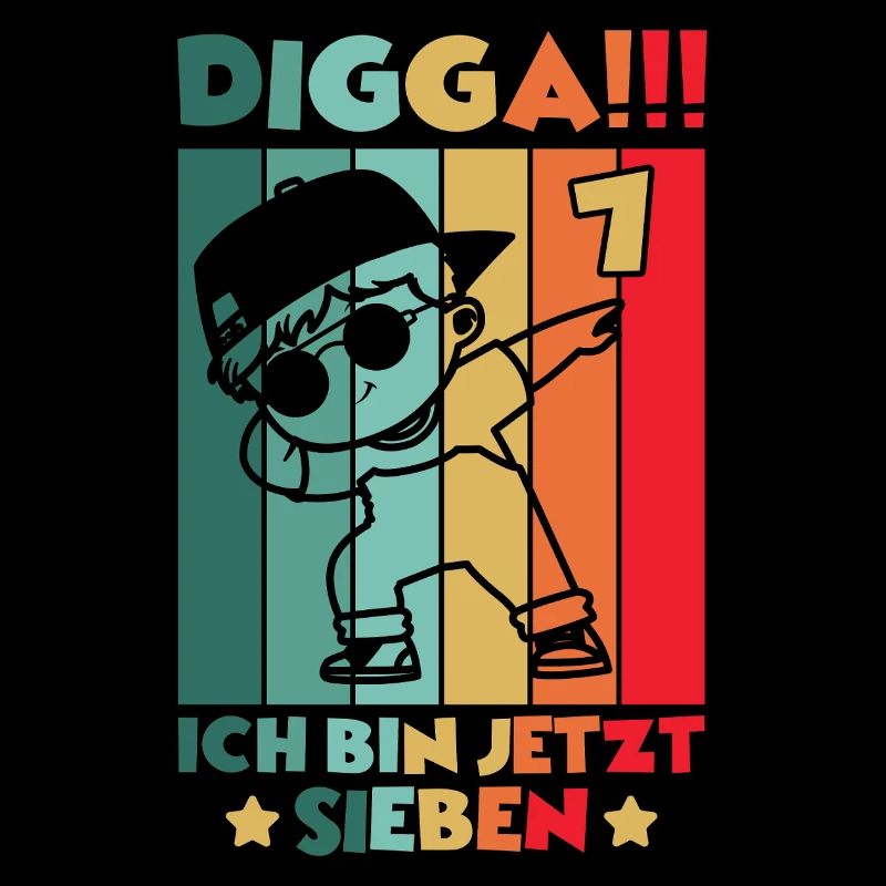 Digga Ich Bin 7 Jahre 7 Geburtstag Dabbing Junge