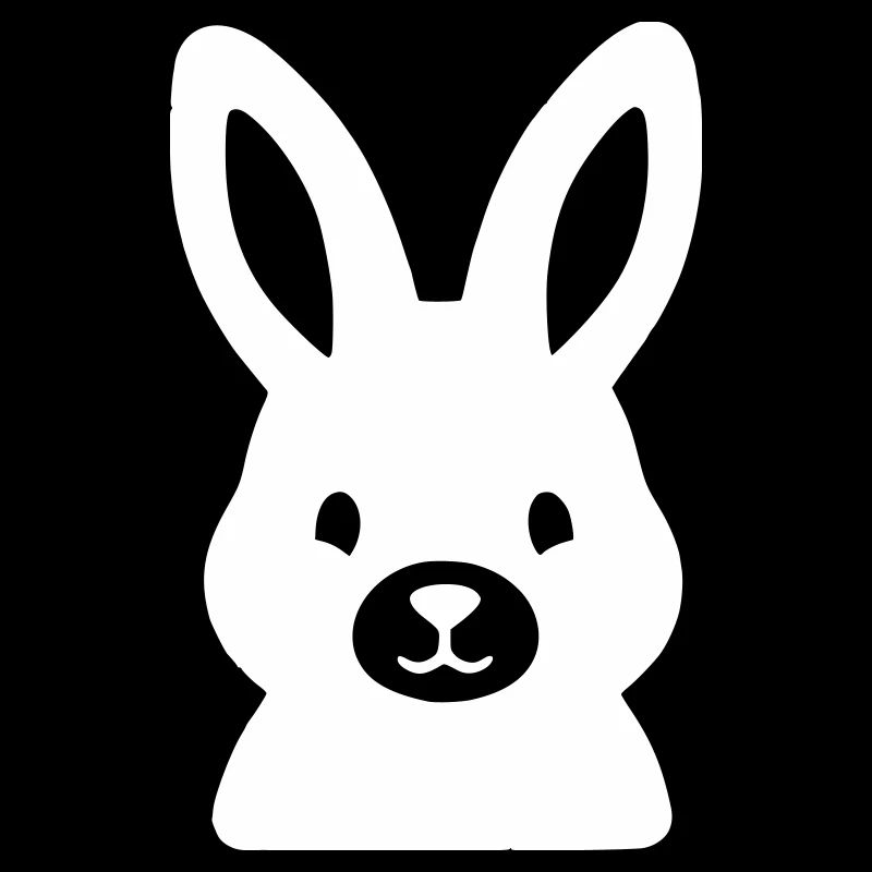 Cute Bunny Head Comic Clean Vector