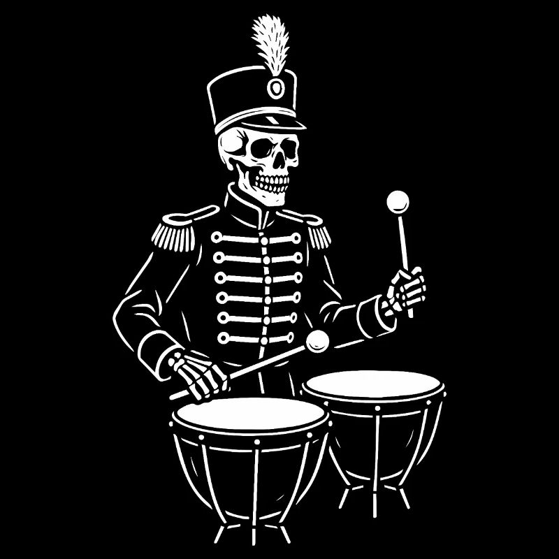 Skeleton Drummer in Parade Uniform