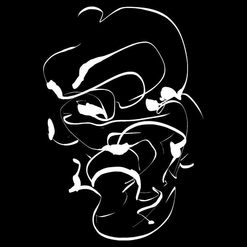 Samurai Tusche Gesicht / Abstrakt minimal Maske