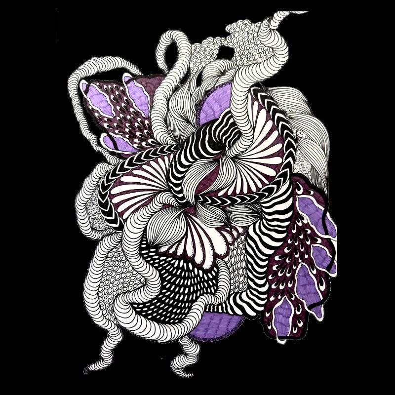 Op Art Purple Spiral Pattern