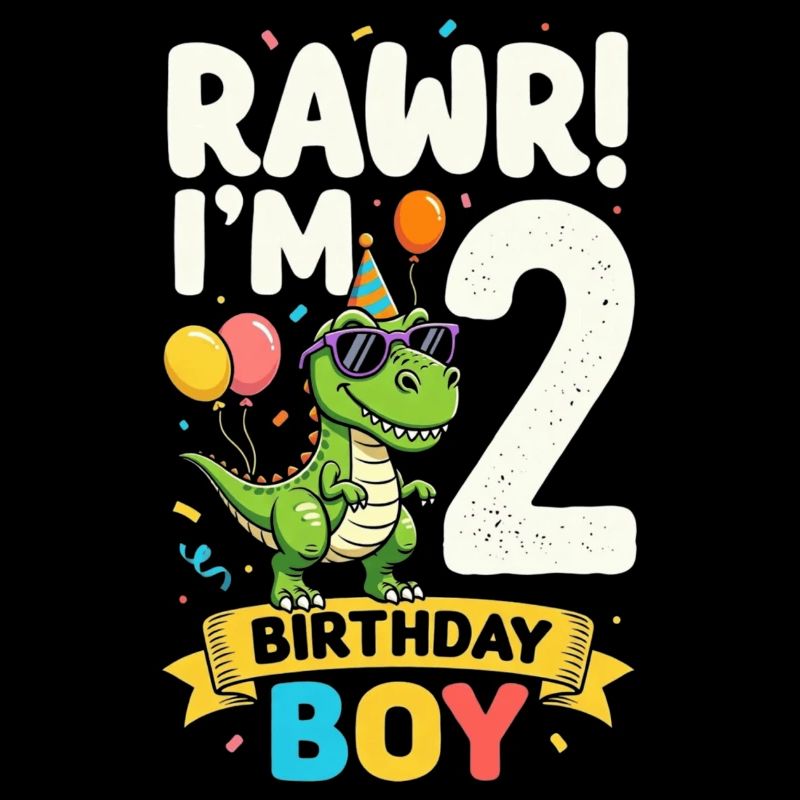 Dino 2 Geburtstags Junge