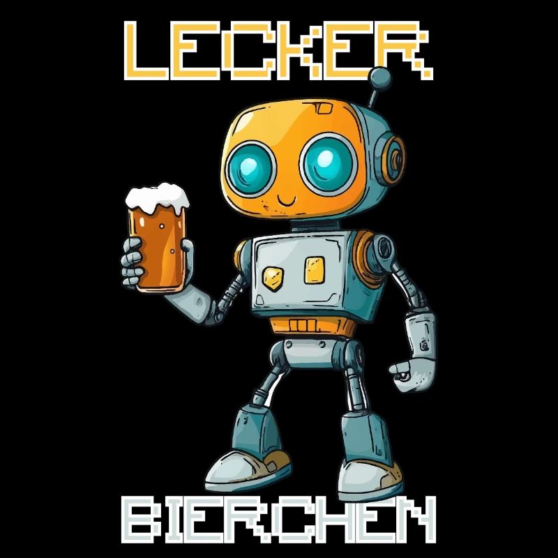 Lecker Bierchen X Roboter mit Bier lustiges