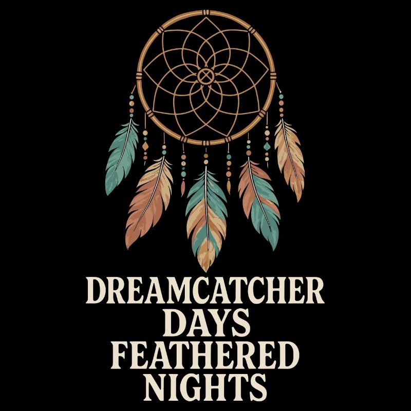 Feather And Dream Boho Festival Spiritual Pattern