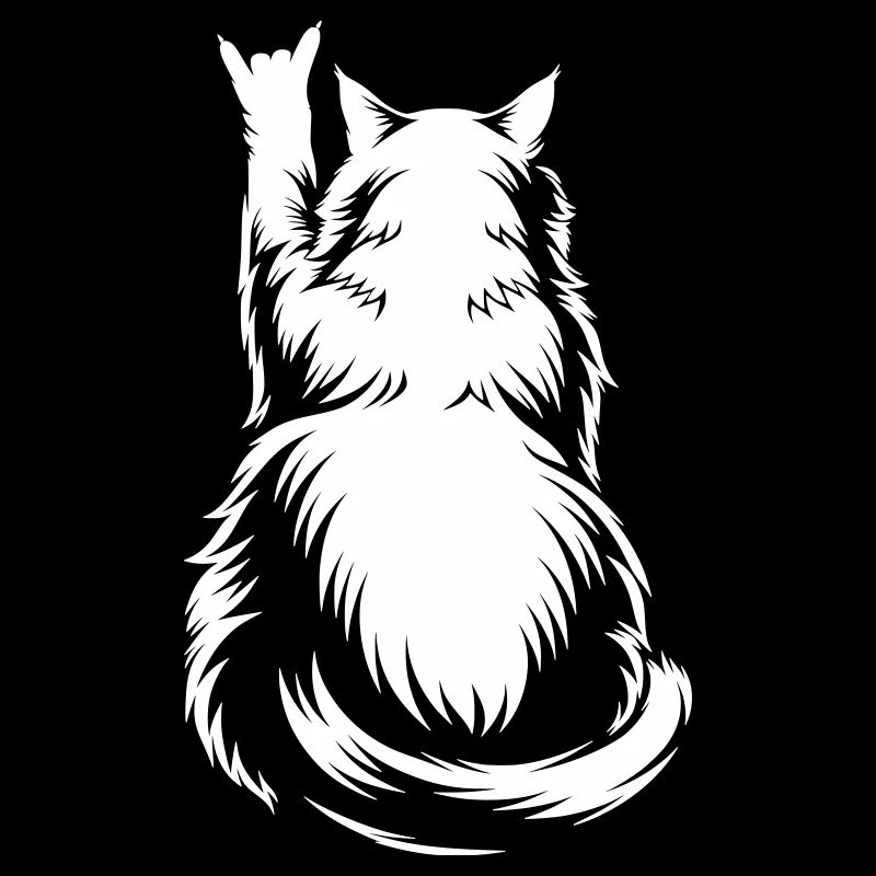 Rock Cat Back View – Devil Horns