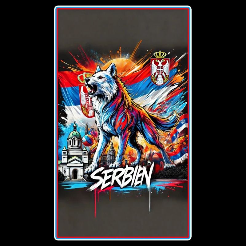 Conception du drapeau national du loup de Serbie