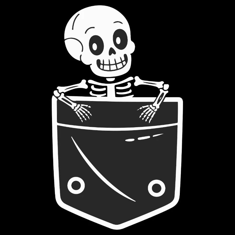 Playful Skeleton Pocket Design