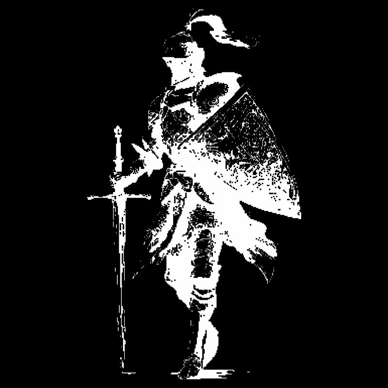 Silhouette Knight with Sword and Cape