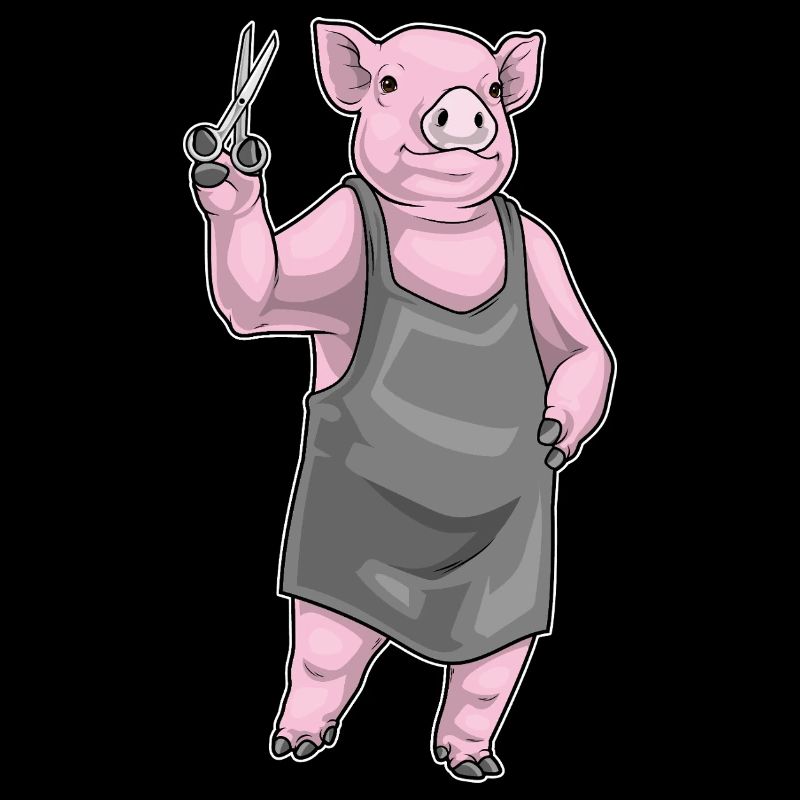 Ciseaux de coiffeur en forme de cochon