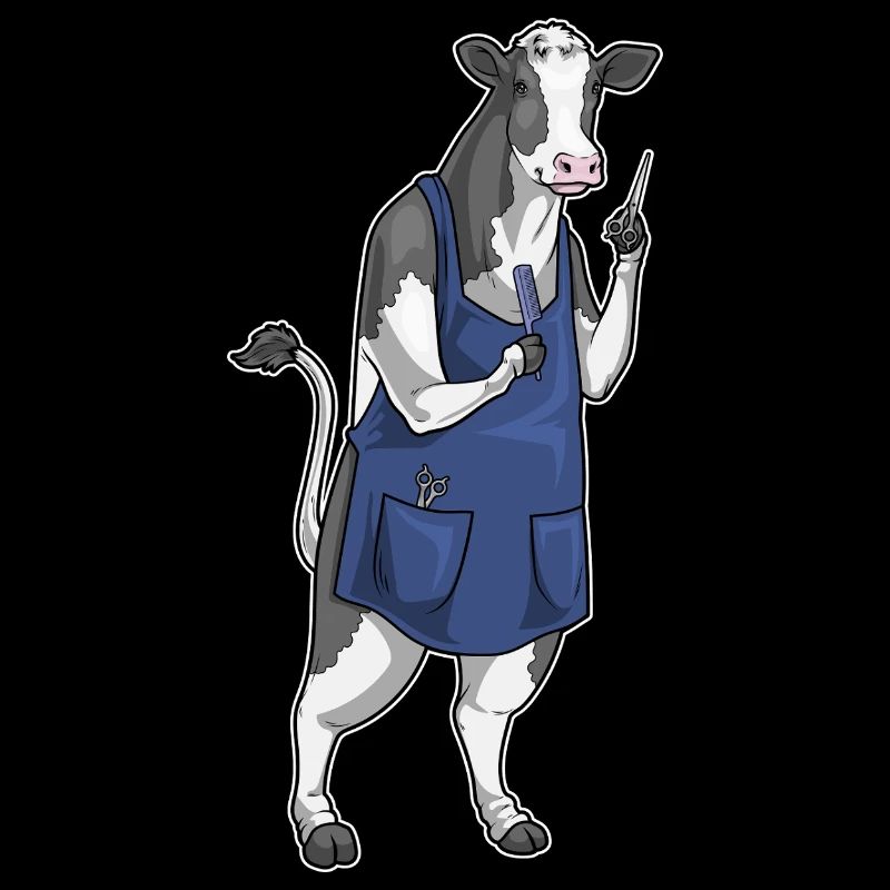 ciseaux de coiffeur pour vaches et peignes