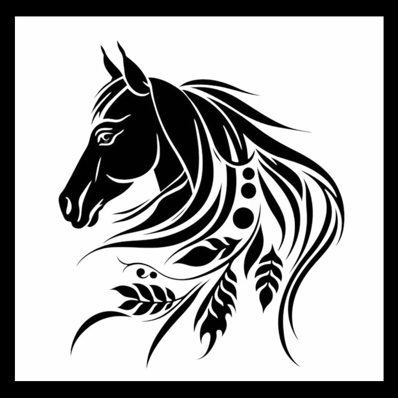 Rythme de sabots Silhouette tribale du cheval