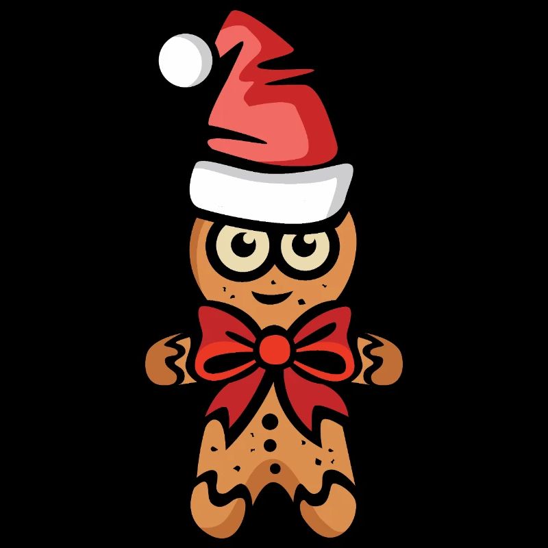 Gingerbread man with Christmas hat