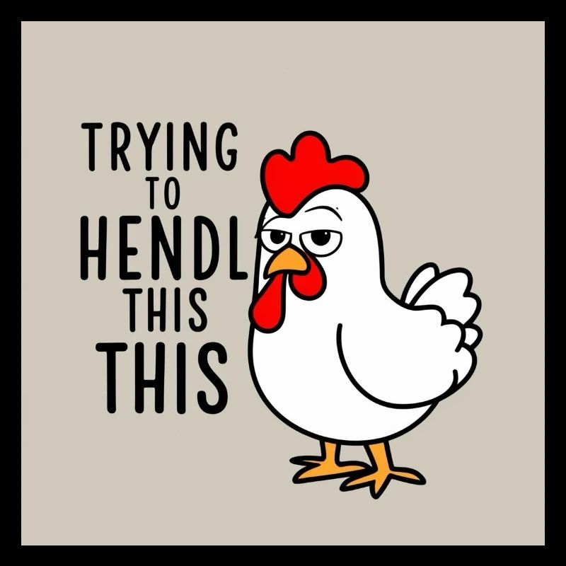 Comic Huhn "Trying to Hendl this"